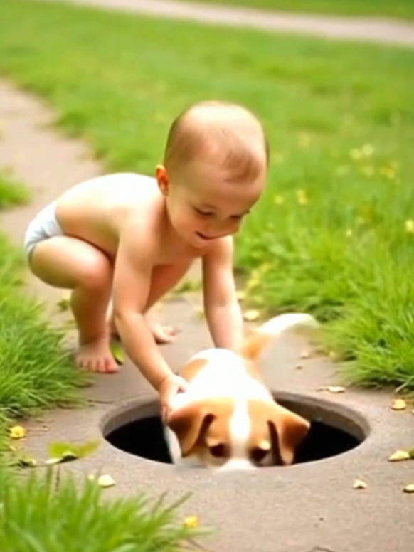 so cute baby rescue of dog #dog #rescue #dogsoftiktok #dogrescue #kittenrescue #cute #cutebaby # viral content #viralrescue #pixverse #fyp #foruyou 