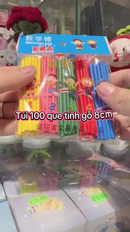 Túi 100 que tính gỗ 8cm Online: giỏ hàng trưng bày  Offline: Shop Cá Voi Đỏ 608 đường Láng #xh#dochoi#cavoido #LearnOnTikTok#cute#quetinh#quetinhgo#8cm#quetinh8cm