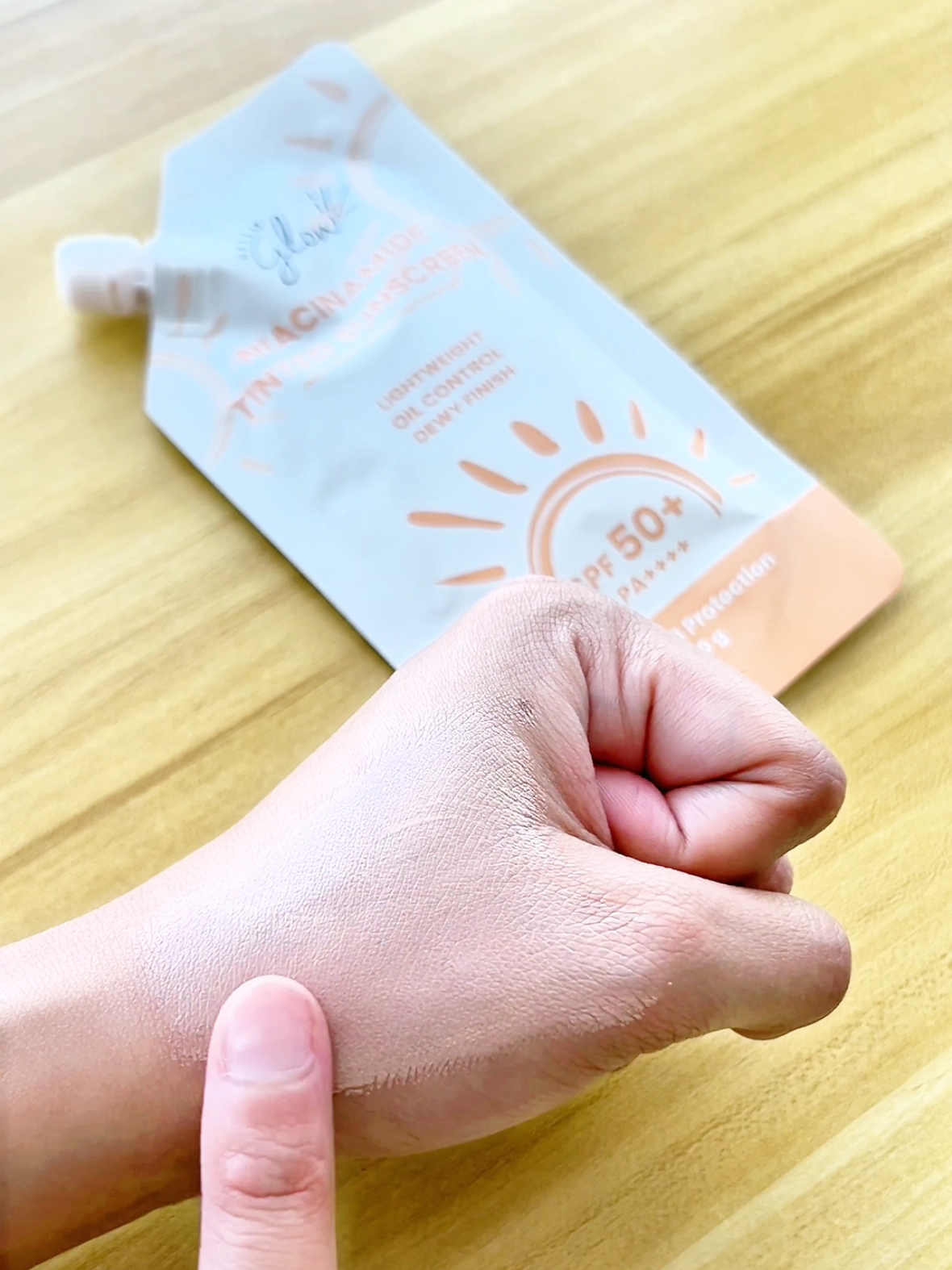 Tone? Adapted. Skin? Brightened. Hello Glow Niacinamide Tinted Sunscreen understood the assignment. 😎 #helloglow #niacinamide #suncare #sunscreen #skincare #skincareroutine #becauseyourskinmatters 