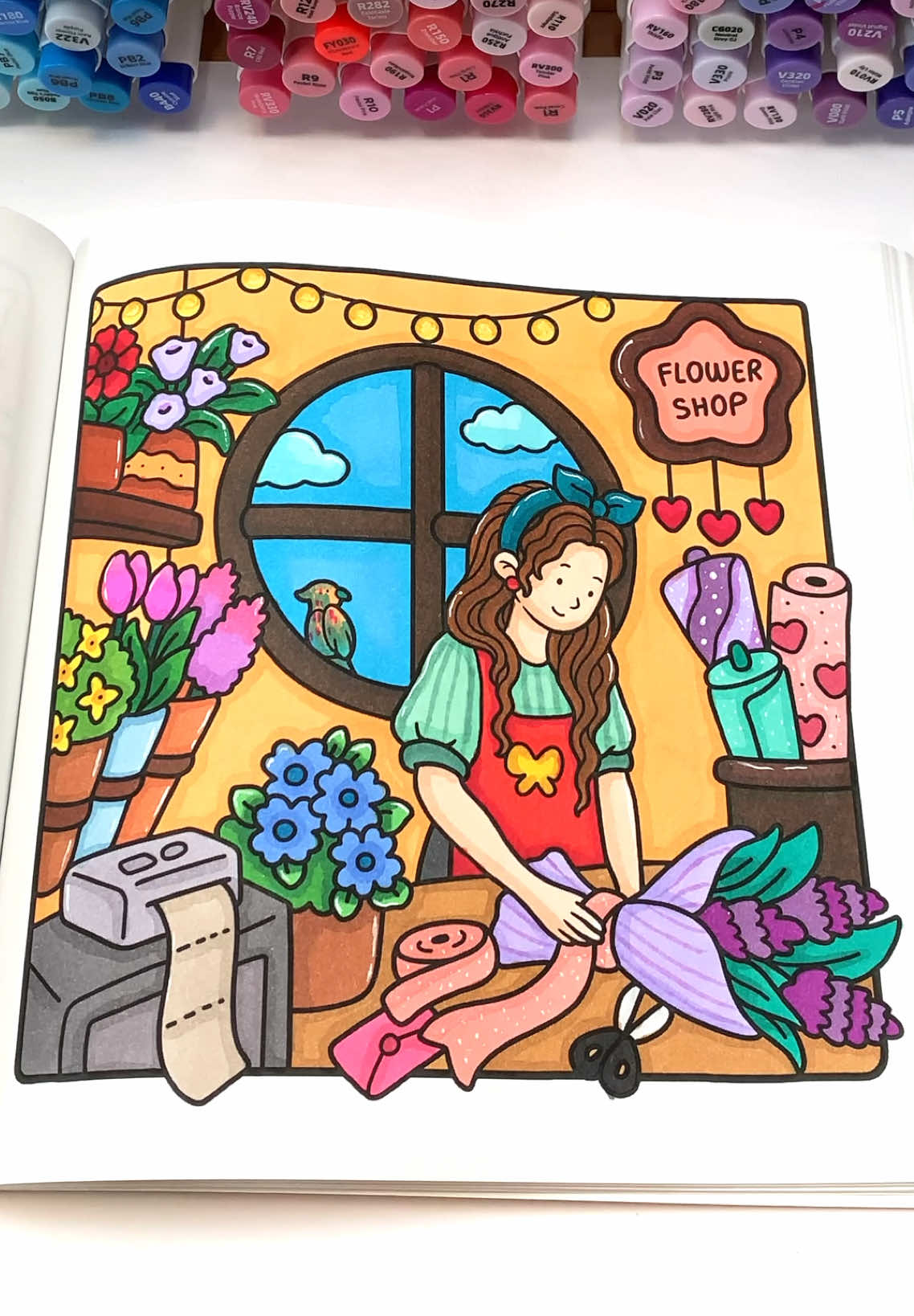 ระบายสีเด็กสาวร้านขายช่อดอกไม้ #ระบายสี #coloring #coloringpages #coloringbook #coloringtherapy #girlmoments #คนระบายสี #ระบายสีสนุกๆ #สมุดระบายสี #coloringforadults 