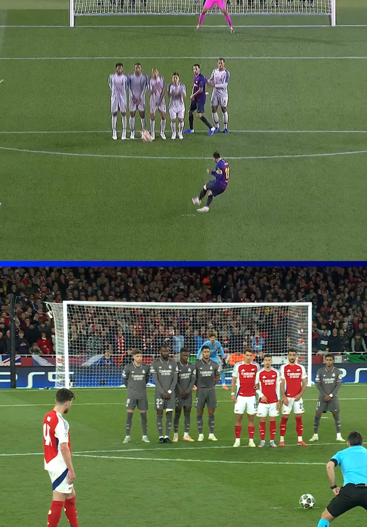 Who did it better? 😮‍💨 #UCL #Messi #Rice