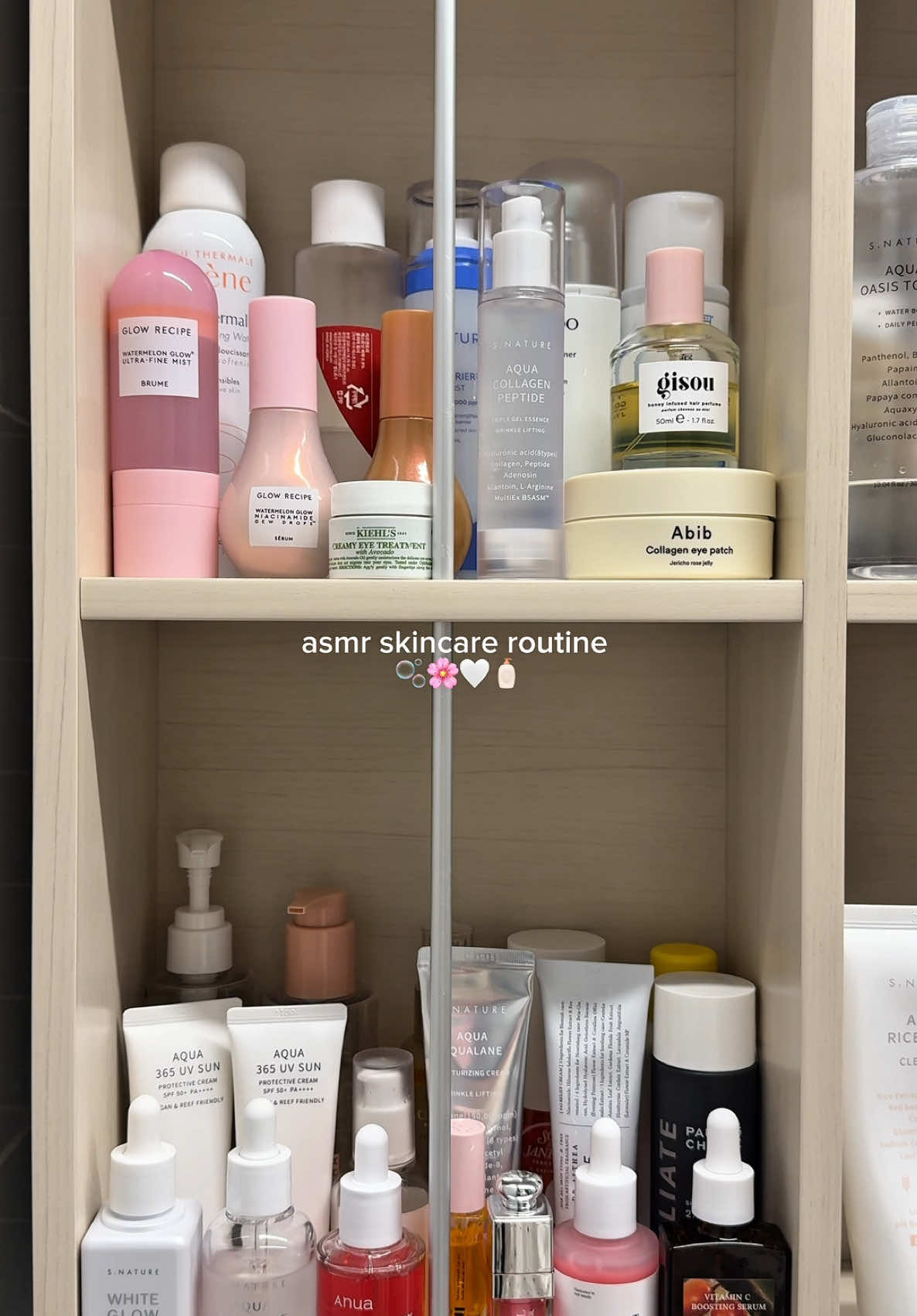 skincare time with me!! 🧴🫧🌸  #skincare #asmrsounds #asmrskincare #kbeauty #koreanskincare #pinterestaesthetic #aestheticvideos #morningroutine #morningdiaries #wellness #girlythings #fyp #pourtoi @Glow Recipe @Gisou @S.NATURE @Kiehl's Since 1851 