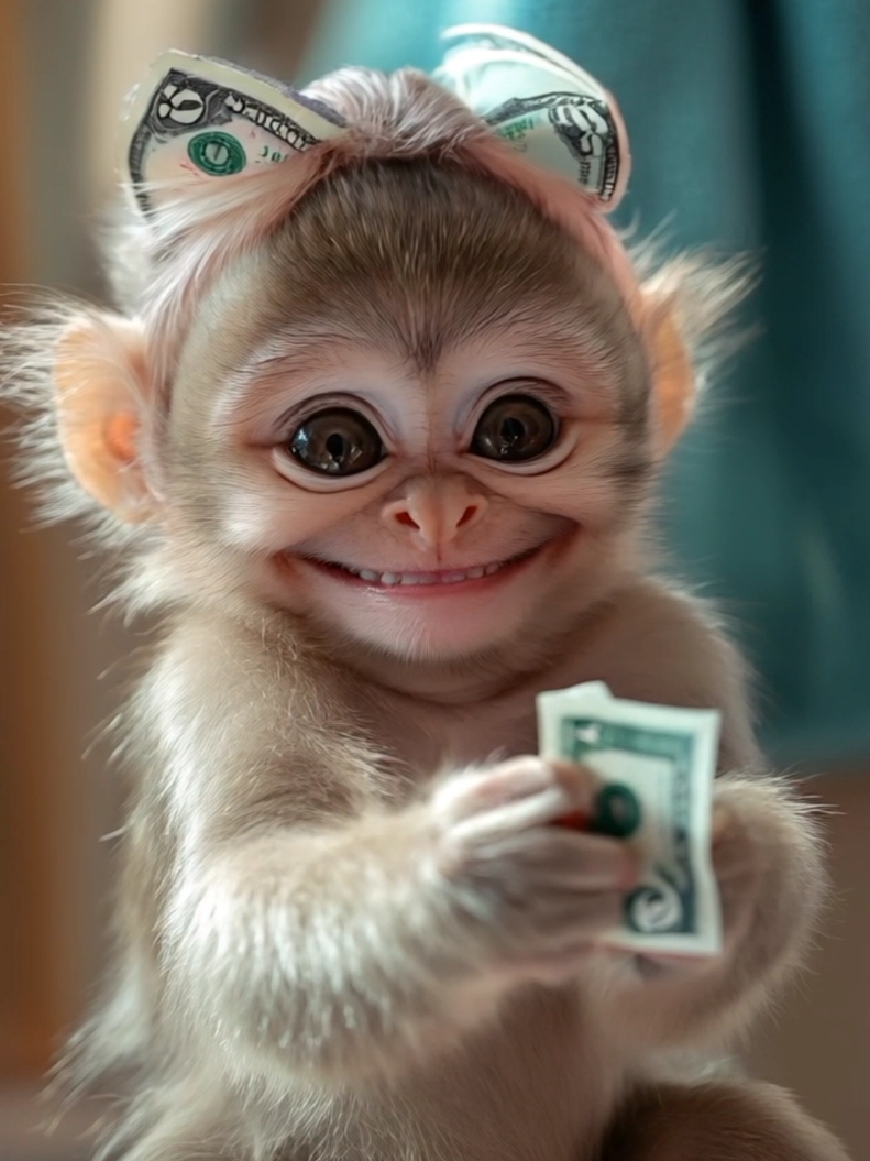 🐒💸🐒 #monkey #cute #animal #funny 