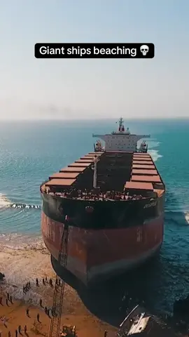 Giant ships beaching for scrap💀 #ship #vessel #huge #giant #laststation #beaching #scrap #grave #breaking #yard 