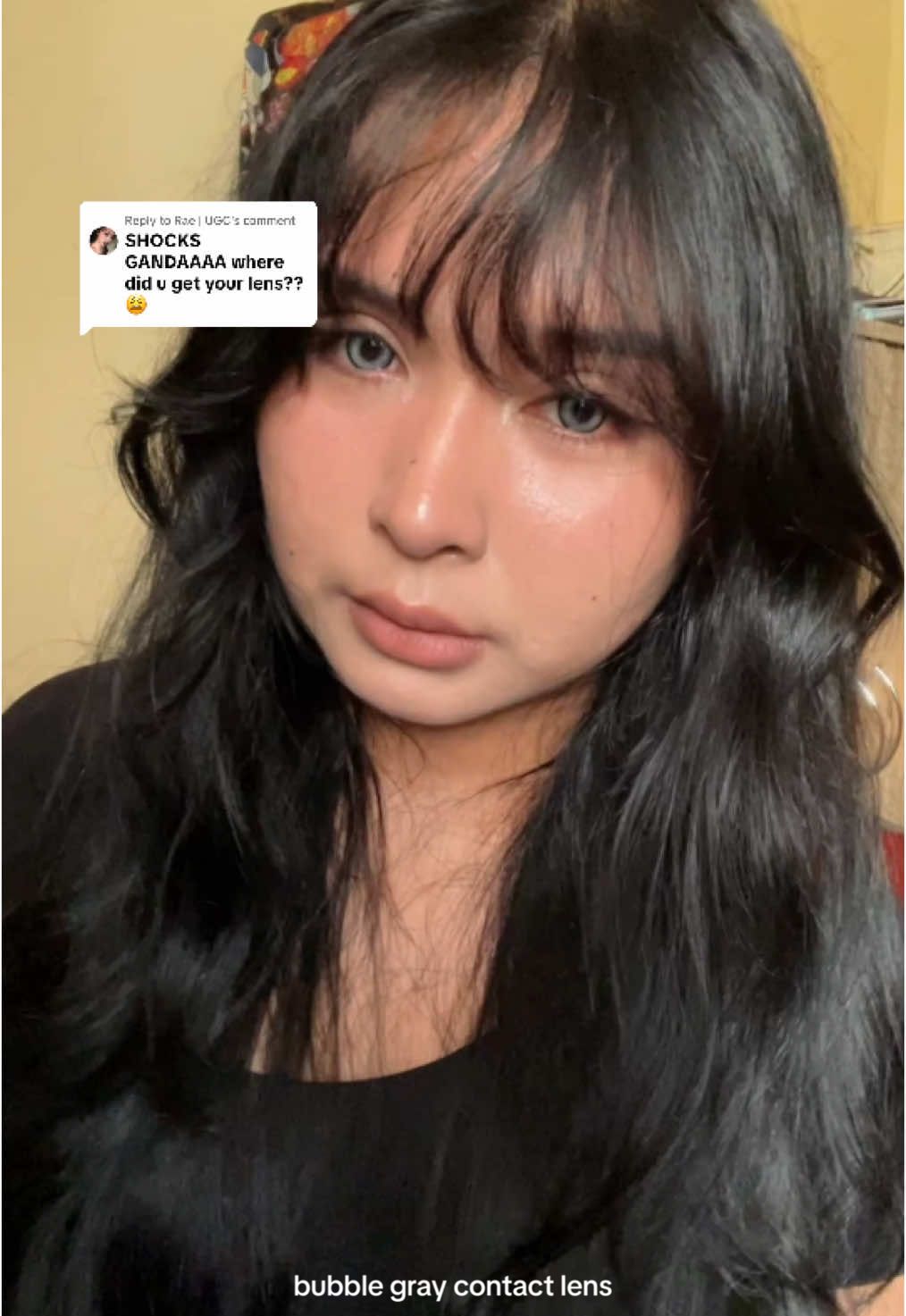 Replying to @Rae | UGC got my lens here! 👀 #uyaailens #contactlenses #bubblegray #lens 