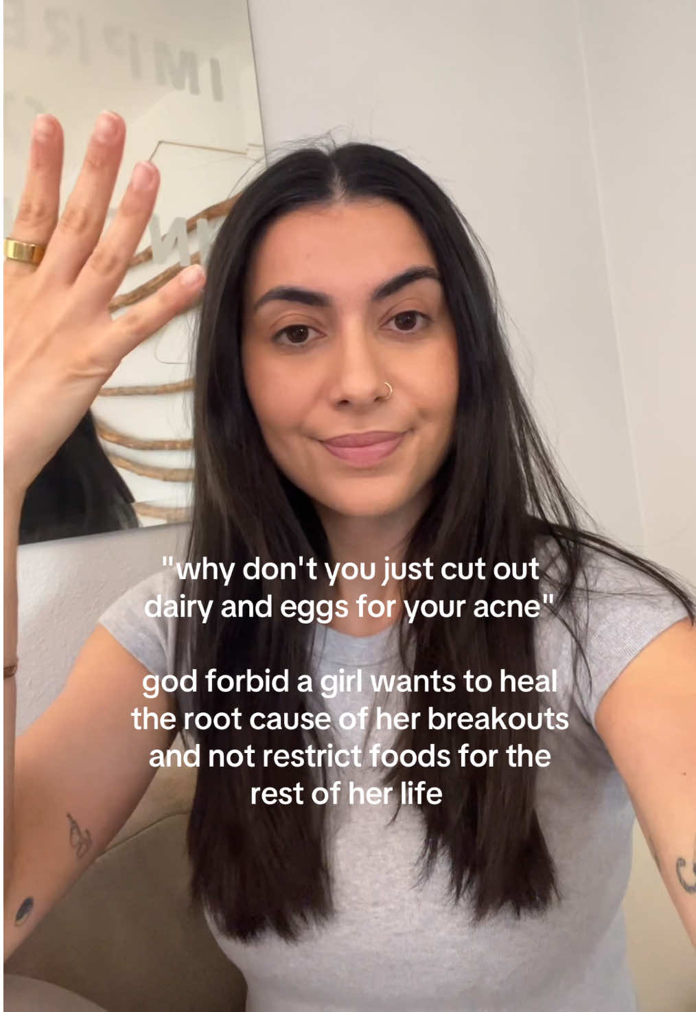 Imagine healing the root cause of breakouts instead of cutting out everything that brings joy. Wild concept, I know🥲😅 I’d rather do the deeper work..support my gut, balance my hormones, regulate my nervous system..than chase band-aid fixes that don’t last. Elimination isn’t a long-term solution. Root cause healing is. This is exactly what I do now and exactly why I what to naturopathic medical school for. I knew there had to be deeper answers.  👉🏼Food isn’t the enemy. #acne #acnetreatment #acneproblems #acnehelp #hormonalacne #healingacne #acnetips #clearskin #acneproneskin acne help healing acne #acnediet #acnefood 