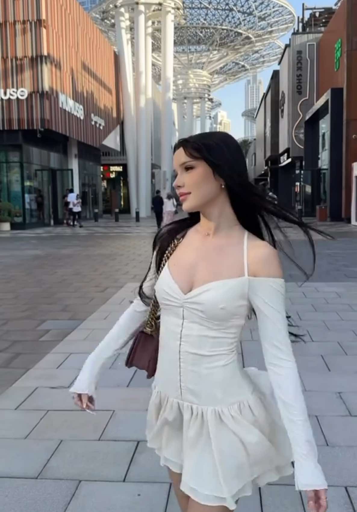 In love with this cute dress from @Oh Polly  #bluewatersisland#cutesummeroutfits#ohpollydress#ohpollycheck#nadinaioana#summeroutfits2025#dubaifashionblog  