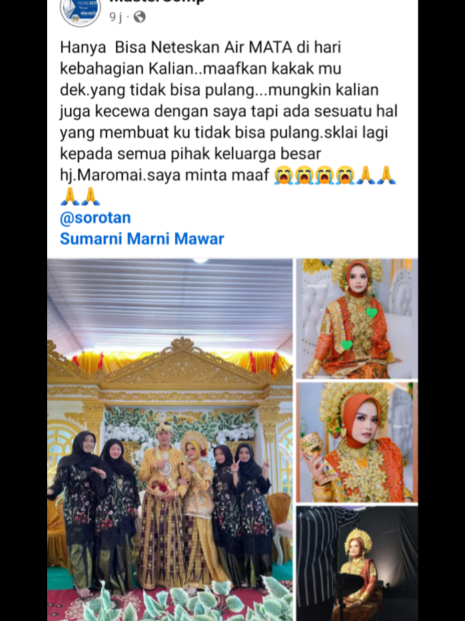 SAMAWA DEK..MAAFKAN KAKAK dibawah bisa pulang di hari kebahagian kamu .q minta maaf ..hanya bisa ungkapkan perasaan q melalui VT ini....q minta maaf juga yang sebesar besarnya kepada keluarga saya sendiri.karena pasti kalian kecewa ... sekali lagi saya minta maaf🙏🙏🙏🙏