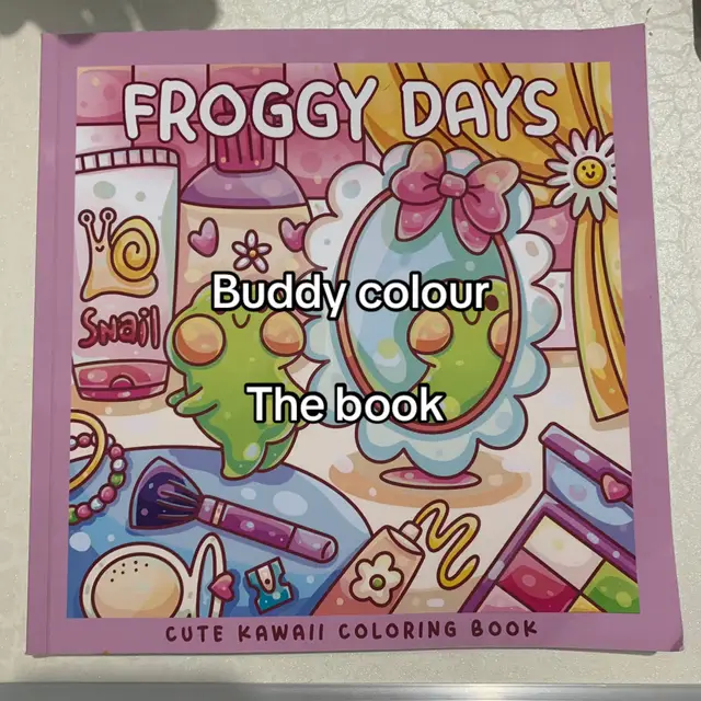 Buddy colour with @Kat    Book: Froggy Days by @thecoolkitschclub       #colouring #fyp #colourtok #coloring #colortok #buddycolour #buddycolor #coloringbook #foru #frog #frogtok 