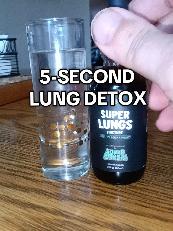 Detox your lungs with this amazing method! Take a shot of water mixed with 2 droppers of 