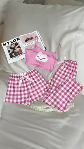 3 in 1 cute spaghetti sleepwear ✨😍 #fyp #strechable #affordable #highlyrecommended #highquality #fashion #sleepwear 