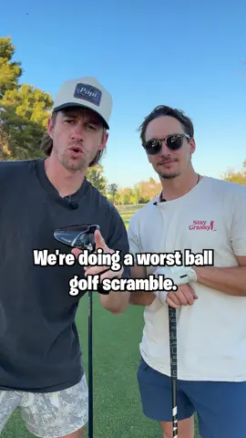 Worst ball golf scramble with @nick_delfico, loser gets hit with a tennis ball 🎾 #golf 