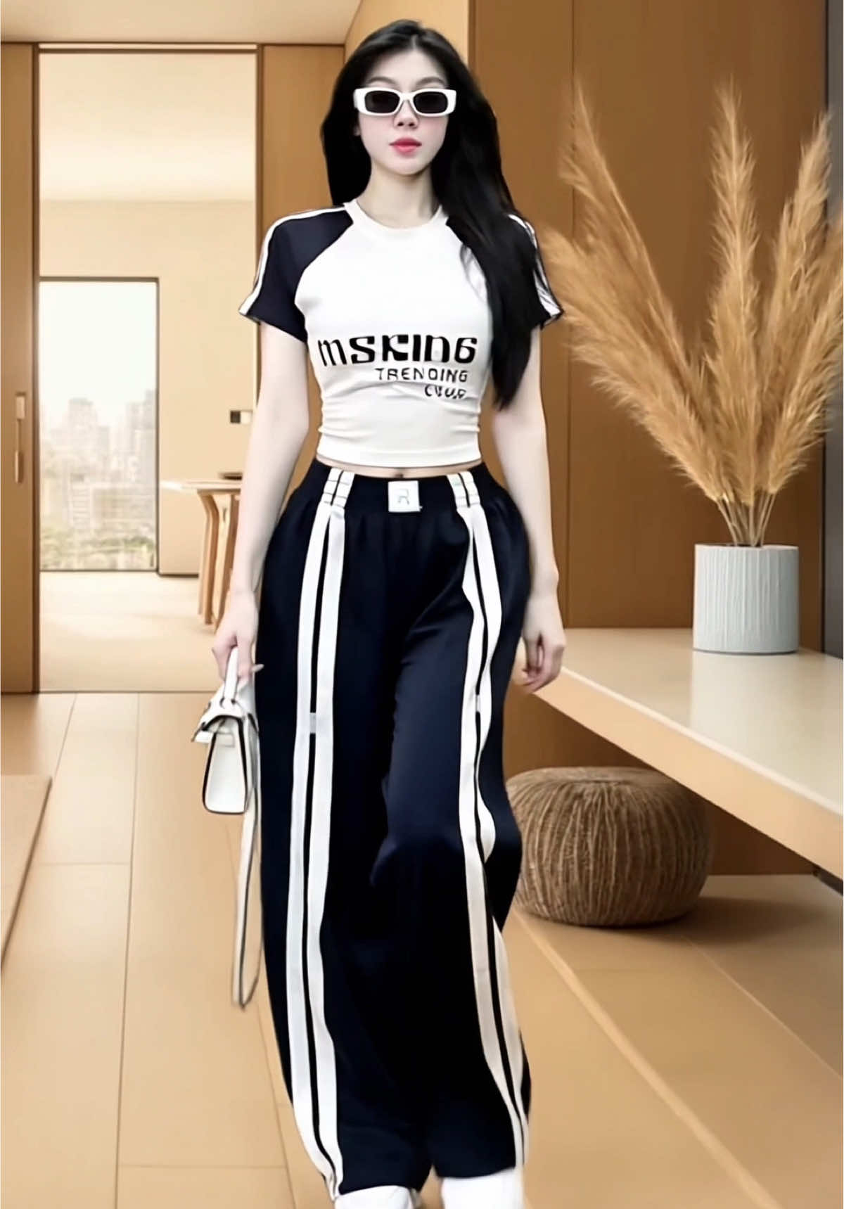 Sét Bộ Chữ Trước Ngực Phối Sọc Chạy Dây Lé Nổi - Áo Chất Thun Mix Quần Ống Suông - Duyên Chuyên Khoác (bộ 2 sọc) #sanphamxuhuong #trending #xuhuongtiktok #hottrend #tiepthilienket #thinhhanh #thoitrangnu #thoitrangtiktok #lenxuhuong #xh #dobonu #doboxinh #setdobo #donuxinh #setdothethao 