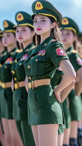 Gặp đội hình này quân nào địch lại  #beauty #army #military #warriors #beautiful #ai #cutesmile #green 