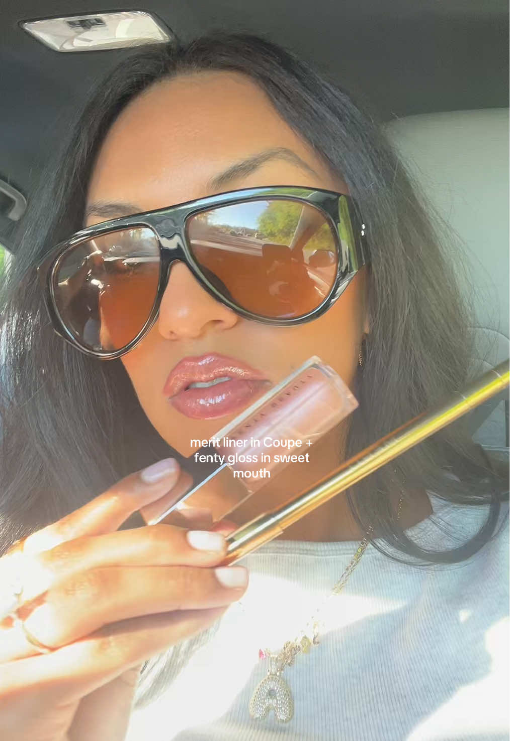 The prettiest lip combo Eva 👄 #lipcombo #lipcombos #lipgloss #lipmakeup #lipcombotutorial  @Fenty Beauty @MERIT Beauty 