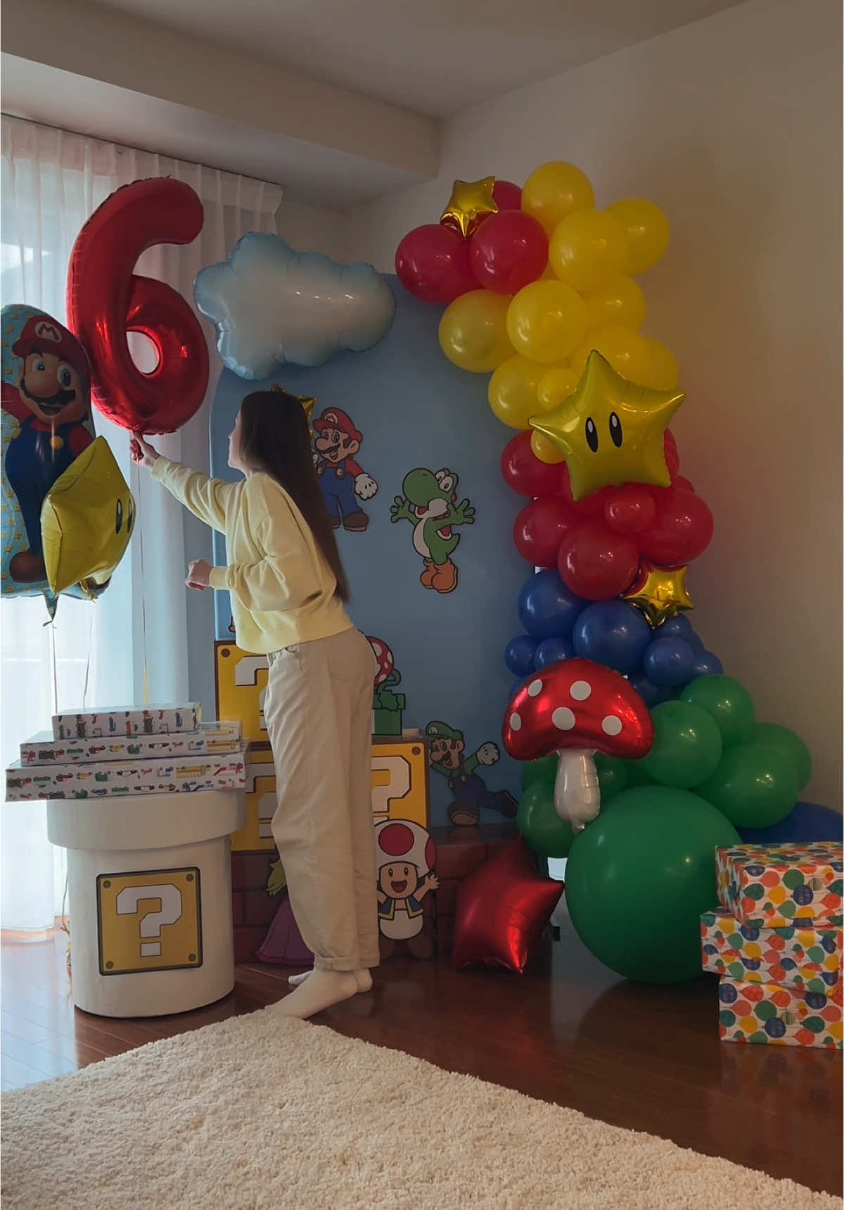I can’t believe I officially have 6 year old #birthdayboy #birthdayideas #birthdaysetup #mariobirthday #birthdaysurprise #birthdaydecoration 
