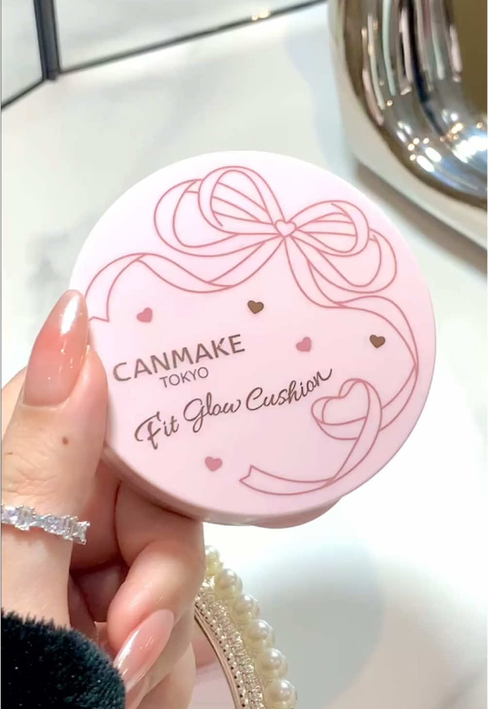 Phấn nước căng bóng Canmake Fit Glow Cushion chống nắng SPF50+ PA+++ Nội địa Nhật. #phannuoc #canmake #cushion
