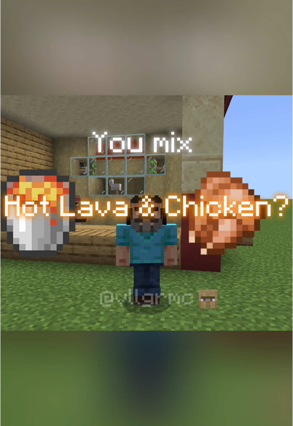 STEVES LAVA CHICKEN 🐔🔥 #Minecraft #minecraftmovie #jackblack #lavachicken #meme #fyp #xyzbca 