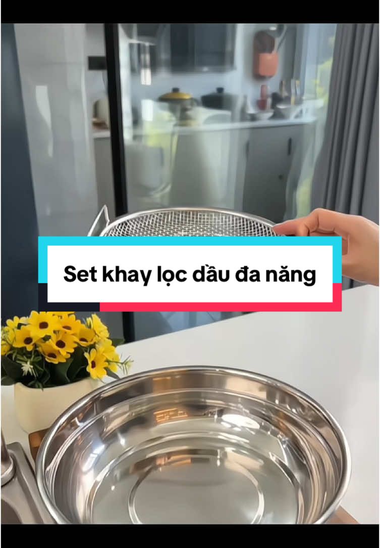 Set khay kèm lưới lọc dầu đa năng #giadungthongminh #giadungtienich #noitro #fyp #khaylocdau 