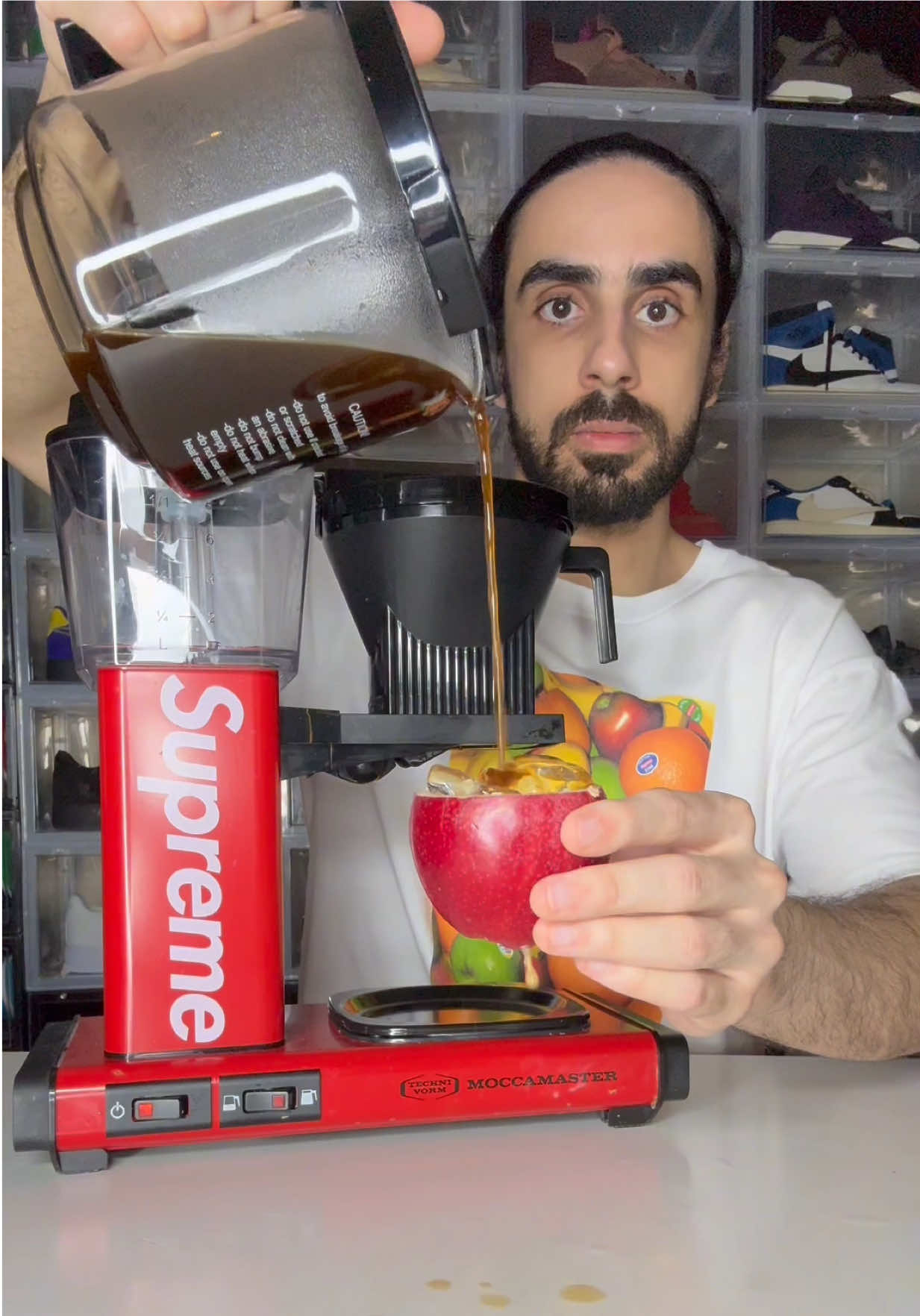Apple Coffee 🍎 ☕️  #baderalsafar #coffee #apple #asmr #satisfying #foryou #mukbang #foryoupage 