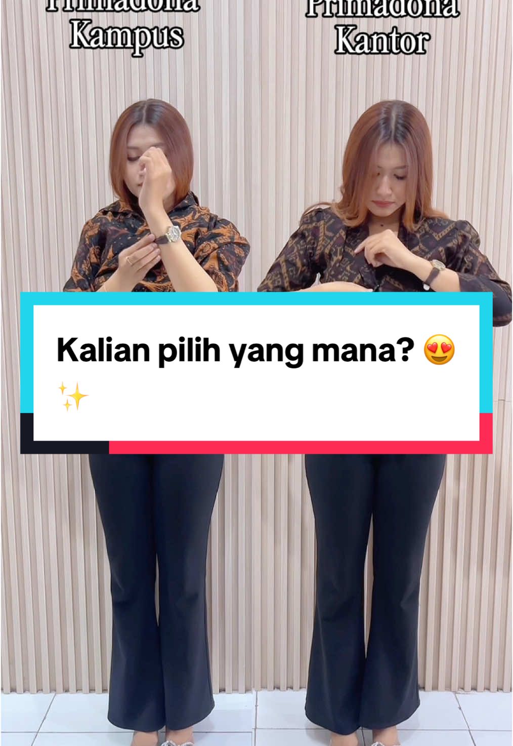 Kalian pilih yang mana nih? 😍✨ #dosen #endekbali #outfitideas #foryoupage 