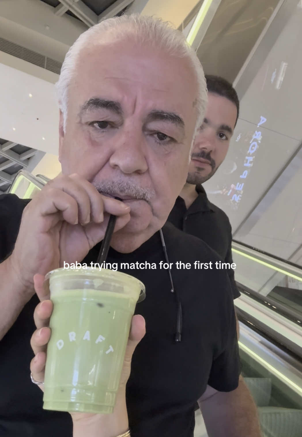 safe to say he hated it 😭❌🍵 #baba #matcha 