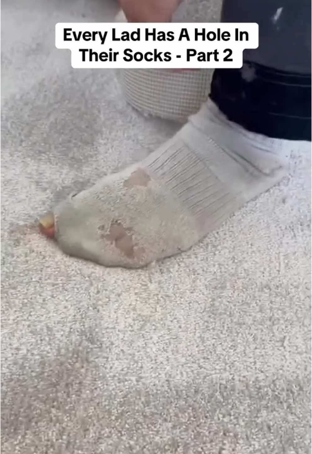 Every Lad Has A Hole In  Their Socks - Part 2 / go to our insta page to find all links 🫢 #skit #joke #soles #feet #sock #work #socks #feet #toe  @creaselightningcarpet⚔️  - part one😂
