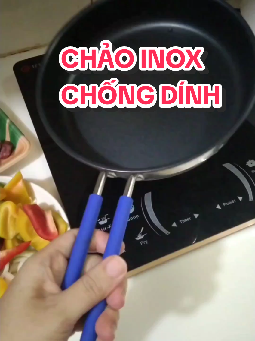 Chảo inox chống dính Goldsun GPA1402 đáy từ 3 lớp sử dụng trẻ...#phatkhoi #chaoinoxchongdinh#xuhuong 