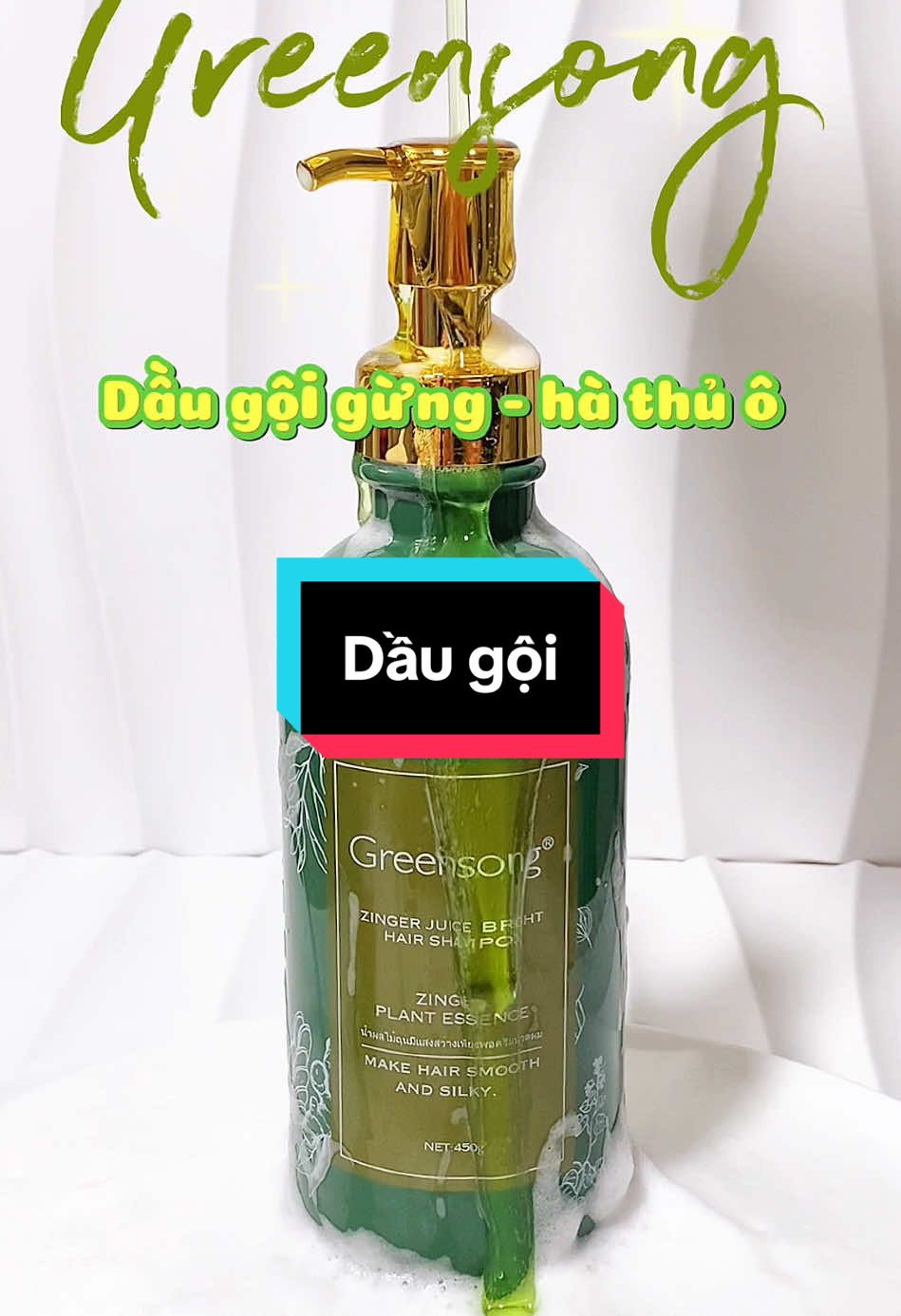 Dầu gội gừng Hà Thủ Ô đến từ nhà Greensong 🌷 @Tóc xinh VN  #tocxinhcunghathuo #daugoihathuo #tocxinhvn #chamsoctoc #daugoitrigaungua #greensong #daugoigreensong #daugoihathuogreensong