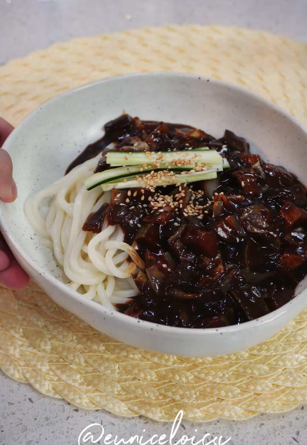 Jajangmyeon 🇰🇷 #jajangmyeon #blackbeannoodles #koreanfood #euniceloisss #homemade #cooking #Foodie #FoodTok #creatorsearchinsights 