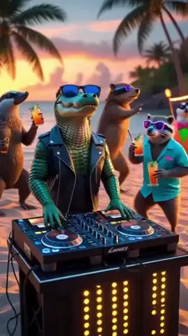 Crocodile on the Decks – Animal Party Time! #DJCroc   #BeachPartyVibes   #AnimalRave   #WildBeachBash   #SummerBeats   #PartyAnimals   #AIAnimation   #JungleVibes   #CrocodileDJ   #TropicalVibes   #TikTokAnimals   #DanceParty   #BeachTok   #FunnyAnimals   #AnimalFiesta  
