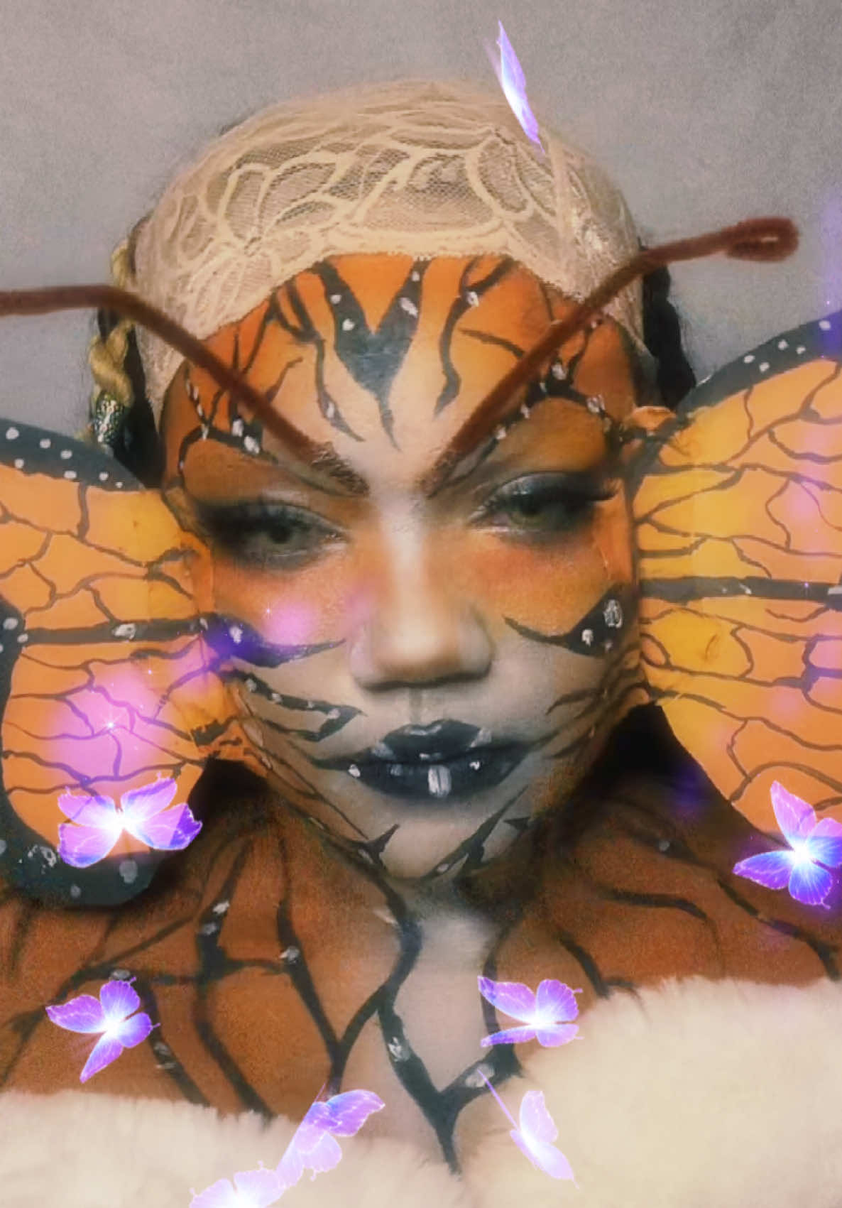 Every time I do a look it top my last 🥹🦋 I guess Metamorphosis is a good word for it ❤️🔥🦋 #viral #transition #transformation #butterflymakeup #sfxmakeup #facepaint #bodypaint  #fyp #foryou
