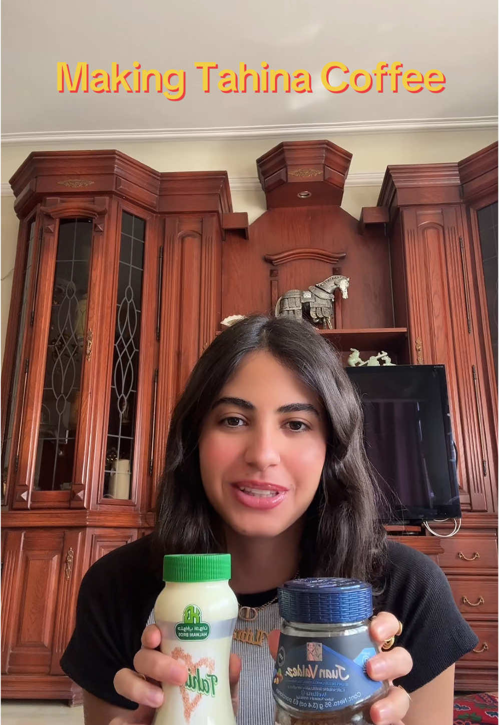 Ezay had fakkar ye7ot ahwa ma3 tahina?? #egypt #fyp #coffee #Recipe #coffeetok #icedcoffee 