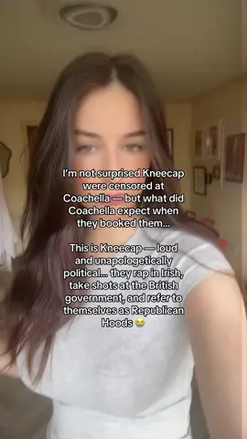 Book a political band and suprised when they’re political😞 #kneecap #coachella #coachella2025 #irish #gaeilge #ukpolitics #thatcher #irishpolitics 