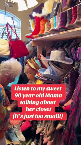 My sweet mama talking about her closet! I love when she says it’s just too small.#90yearsold #blessedlife #mymom 