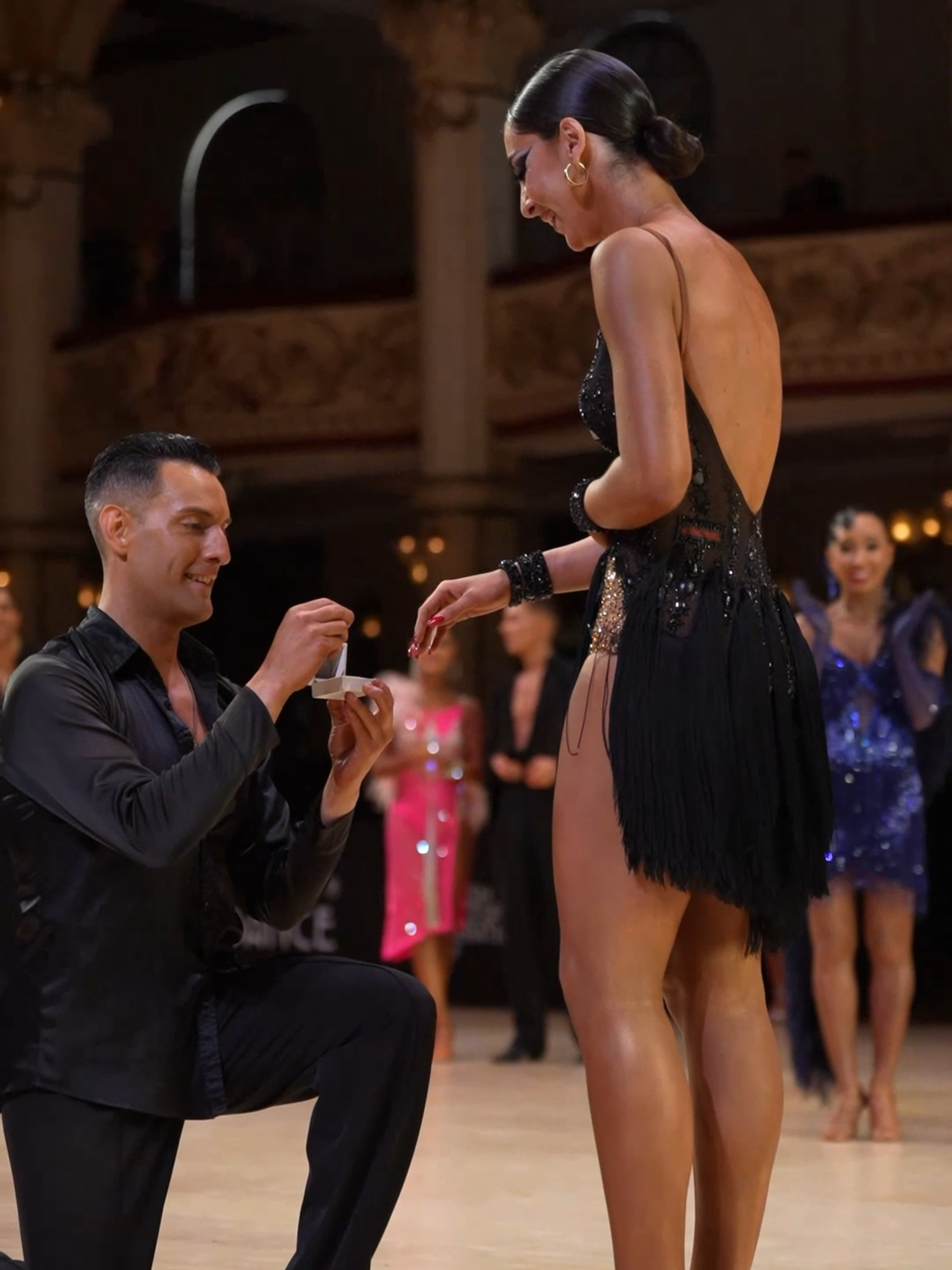 DANCER PROPOSES ON STAGE 😱💍#WDSF #DanceSport @StudioPM 