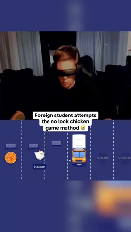 Foreign student attempts the no look chicken game method 😭 #kickstreaming 