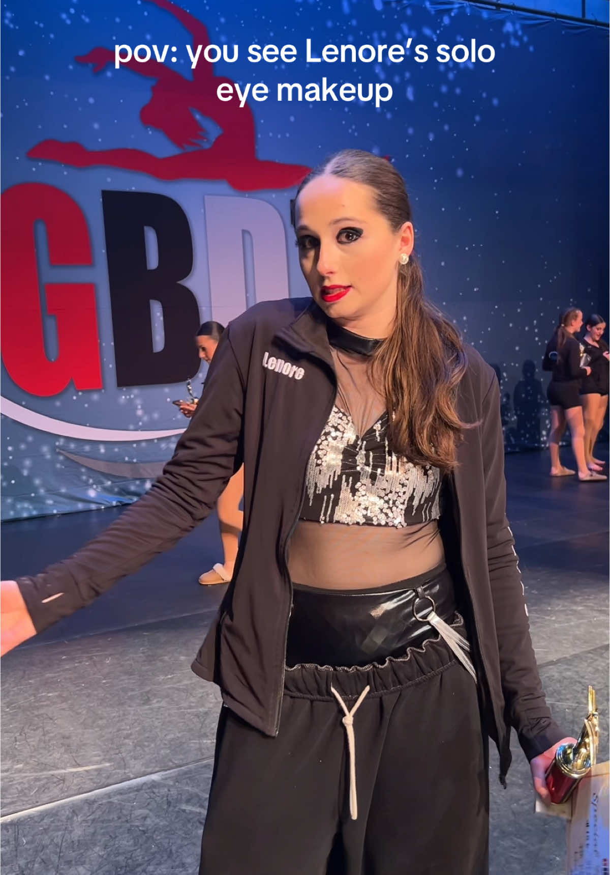 If you saw Lenore’s KILLER solo you’d know the makeup is the perfect finishing touch 💋💪🏼💃🏻 @Lenore🖤 @riley #fyp#danceexpress#dancestudio#dancecompetition#gbdta#dance#masachusetts 