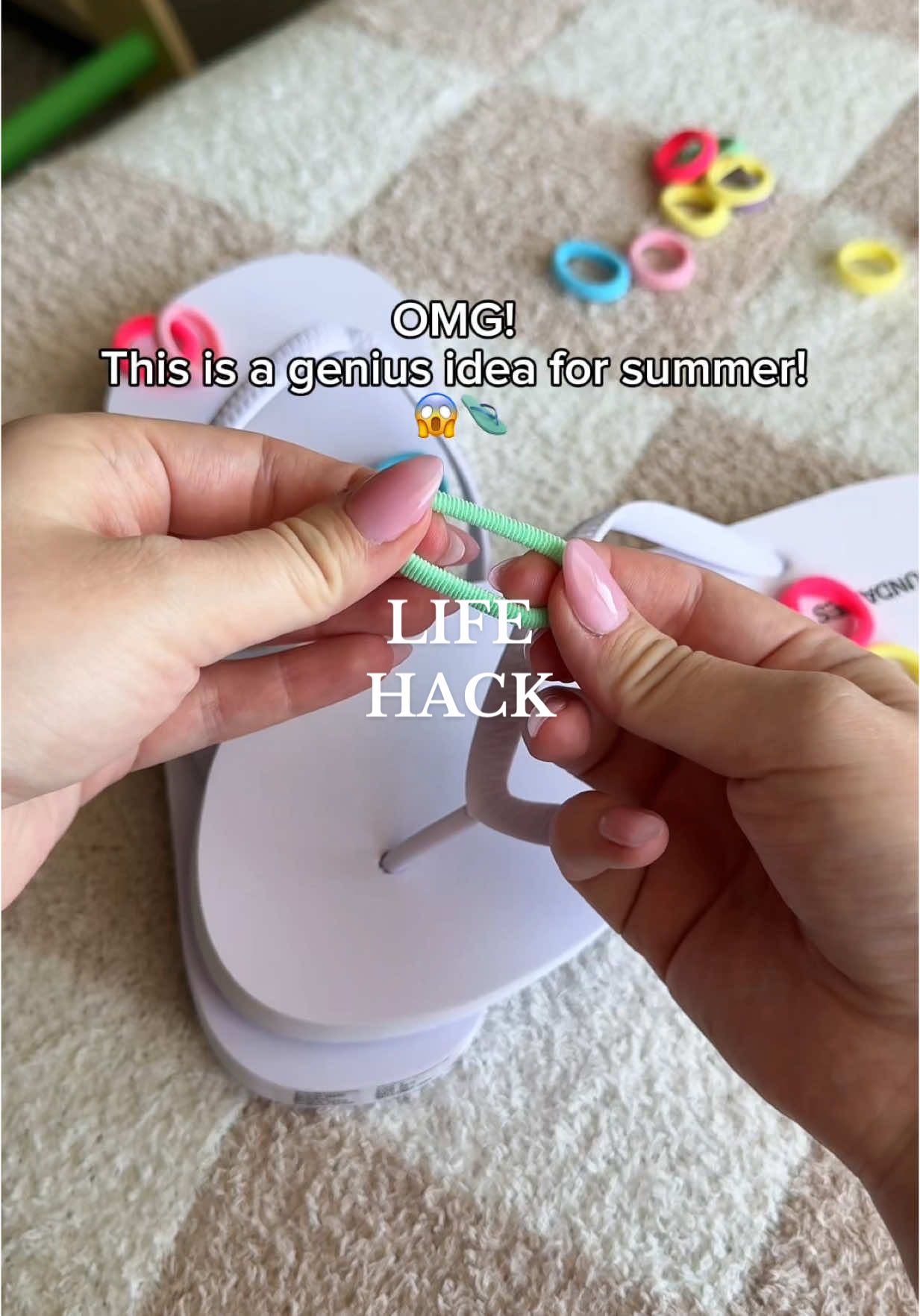 Dollar tree diy - colorful flip flops! 🩴 ☀️ #LifeHack #dollartree #DIY #flipflops #hacks #summerhacks #diyproject #fypage lifehack
