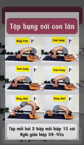 Các bài tập với con lăn tập bụng #xuhuong #habanasport #maytapbung 