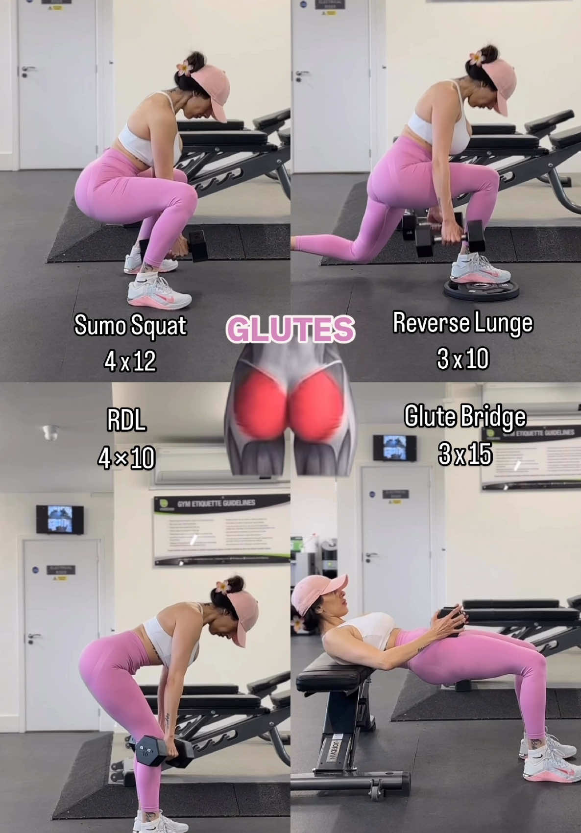 Dumbbells only glute workout 🍑 you can do HOME or the GYM 👌🏼💯🔥 Workout: 1️⃣Sumo Squat 4 x12 2️⃣Reverse Lunge 3 x10 3️⃣RDL 4×10 4️⃣Glute Bridge 3x15 📌Save for later  Cc @fitnessdilekofficial  #gluteworkout #glutegains #gluteexercises #legday #legworkout #lowerbodyworkout #fitnessmotivation #gym #fitspo #fyp