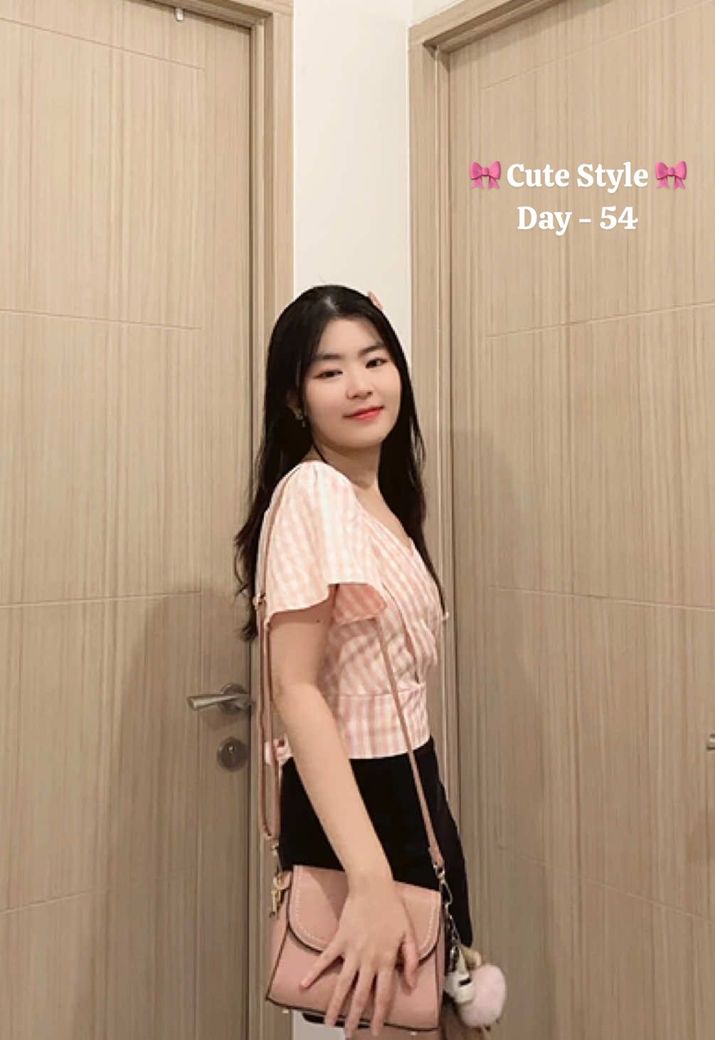 Cuteee aja gitu pink” - Day54 🎀 #day54 #fashion #quickstyle #cutetop #fitcheck #outfit #OOTD 