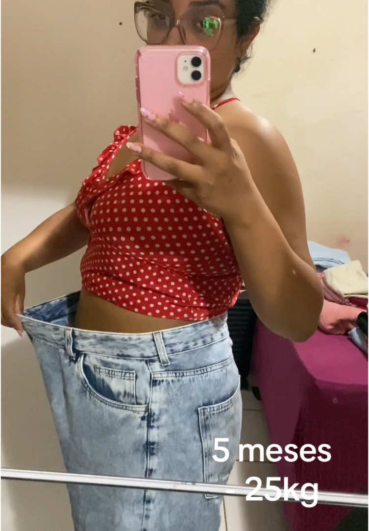 e seguimos no processo, 5 meses, -25 kg! muitas calças perdidas, na expectativa de perder mais hahah #emagrecimento #emagrecimentofeminino #sop #fyp 
