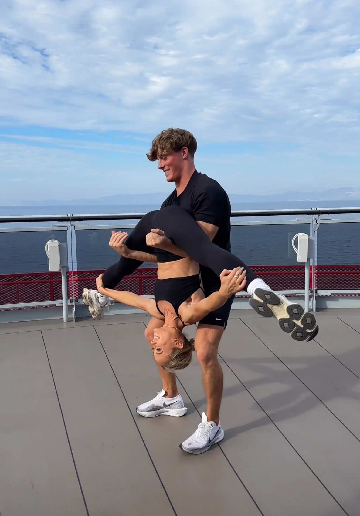 Talk about trusting your partner 👀💀 #cruise #twins 