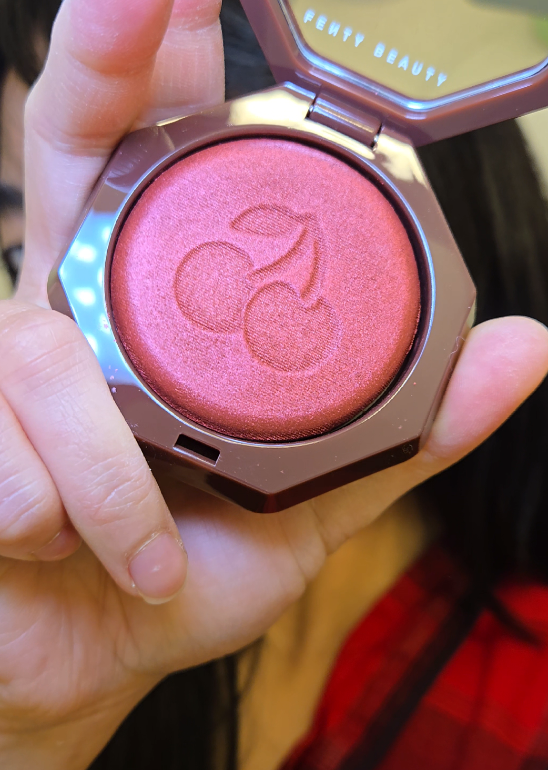 @Fenty Beauty cherry blush  #makeup #beauty #blush #fentybeauty #highlight #cherry 