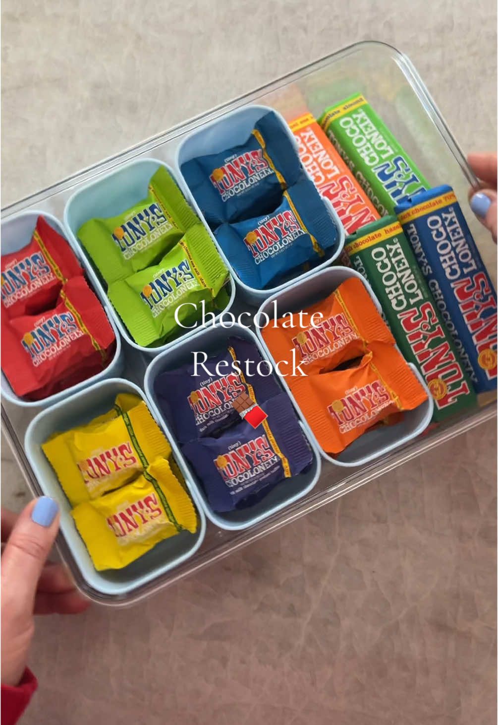 Stocking up on my chocolate obsession with @Tony's Chocolonely US mini packs available @Kroger 🍫 #tonyspartner #restock #restockasmr #candy #snackbox #chocolate #asmr #asmrsounds #satisfying  #Splice 