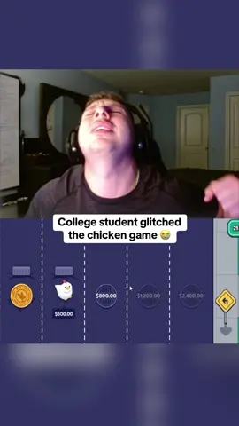 College student glitched the chicken game 😭 #kickstreaming 