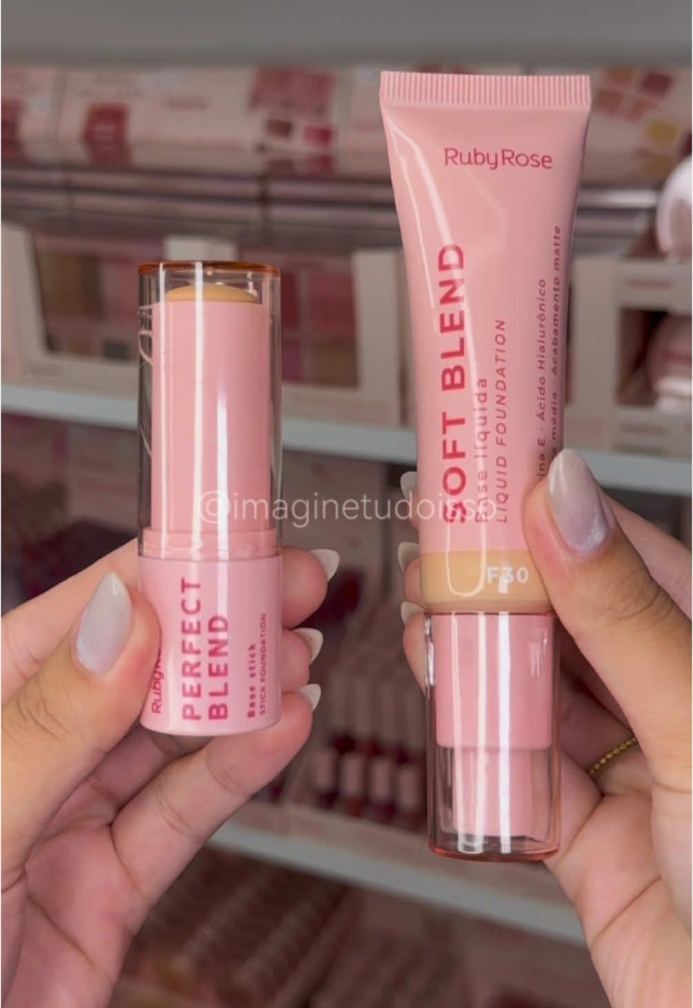 O tanto que vocês pediram esse comparativo, e finalmente está ai para vocês 🩷 Site: www.imaginetudoisso.com.br Cupom: 10IMAGINE @Ruby Rose  Para revender os produtos da Ruby Rose e Melu fale com a @Union Distribuidora 🤝🏻 #maquiagem #rubyrose #lojademaquiagem #makeup