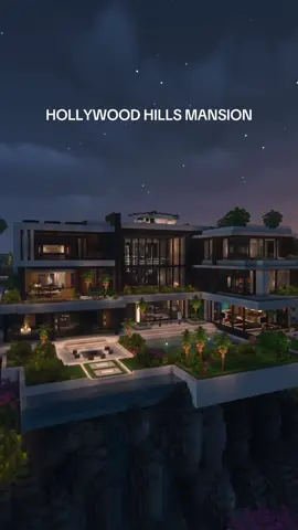 Hollywood Hills Mansion designed with @Waspycraft terrain by @Airtugmc and vehicle help from @tacosquad.mc   #Minecraft #mc #fyp #interior 