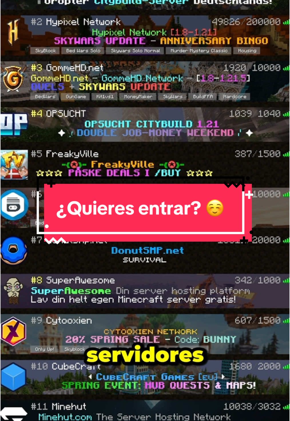 ¿Nos das una oportunidad? 😆 #Minecraft #java #bedrock #mcjava #mcbedrock #survival #servidor #minebolt 